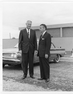 President Chambers, unidentified person and car, [September 23, 1967]